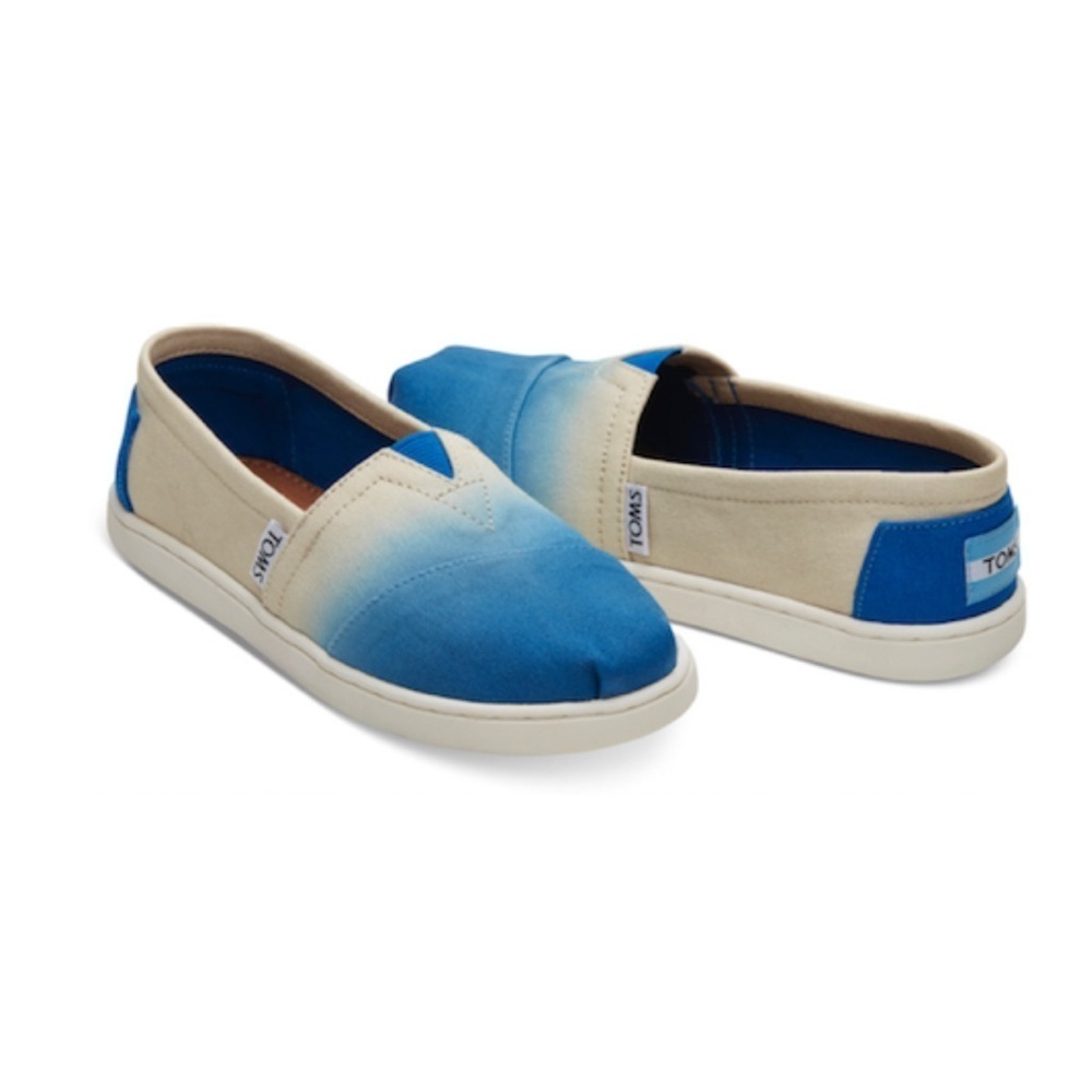 Youth Toms Classic Cobolt Dip Dye Slip On Shoes Size 1 US! - Picture 10 of 10